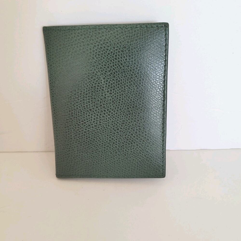 Tiffany & Co. Leather Unisex Wallet Card ID Designer Compact Small Mini Green